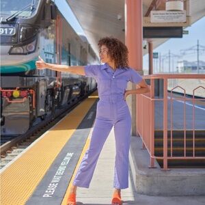 Big Bud Press Short Sleeve Jumpsuit XS Faded Grape